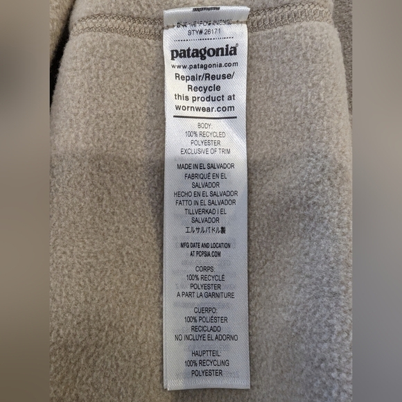 PATAGONIA MEN'S MICRO D FLEECE JACKET oar tan Size XXL - Picture 10 of 11